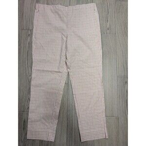 J.Jill Sz 18 36 Waist Strech Plaid Essential Stretch Pant Casual Comfy Zip Up114